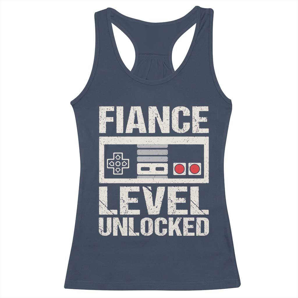 Leveled Fiance Unlocked Racerback Tank Top Engagement Gift For Fiancé Bachelor Party
