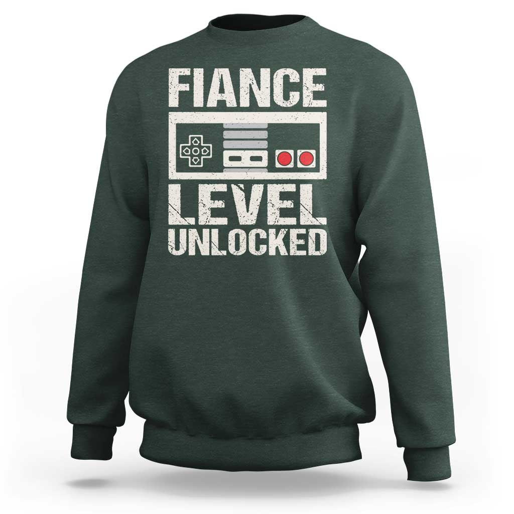 Leveled Fiance Unlocked Sweatshirt Engagement Gift For Fiancé Bachelor Party