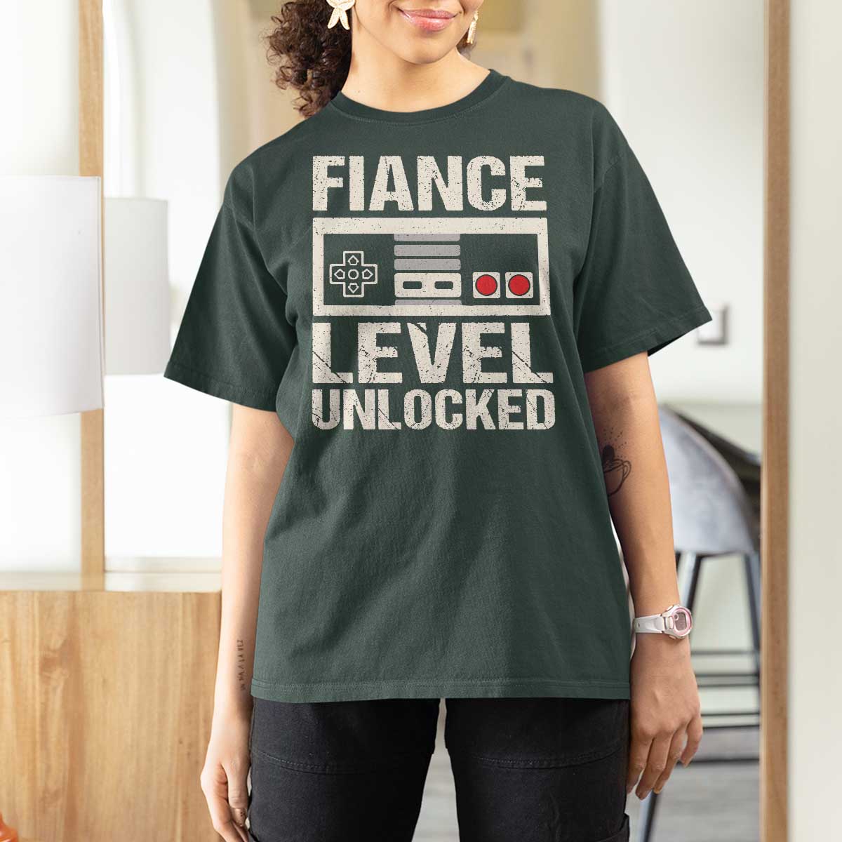 Leveled Fiance Unlocked T Shirt For Women Engagement Gift For Fiancé Bachelor Party