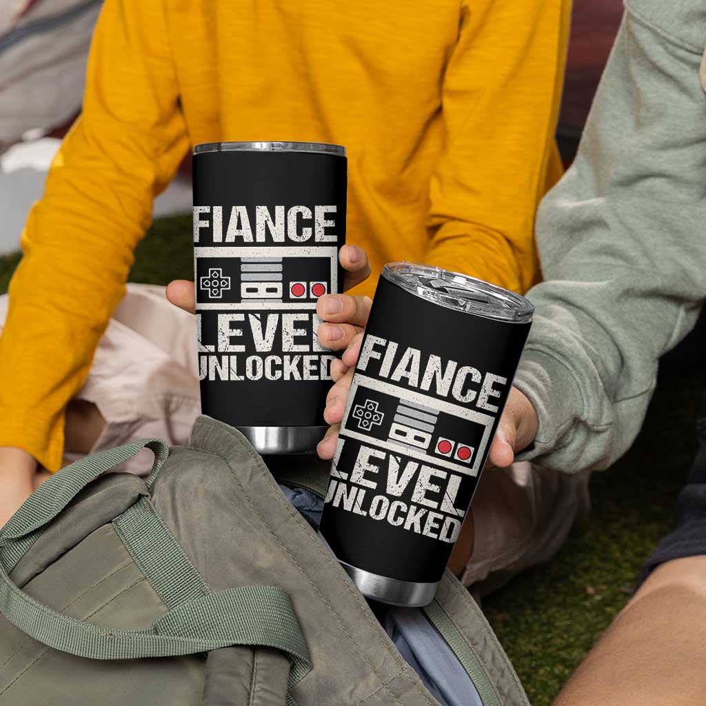 Leveled Fiance Unlocked Tumbler Cup Engagement Gift For Fiancé Bachelor Party