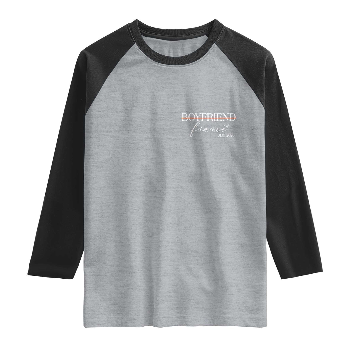 Personalized Fiance Raglan Shirt Custom Date Boyfriend Engagement Gifts Future Mr and Mrs