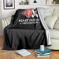 Go Red Heart Disease Prevention Throw Blanket Heartbeat CHD Wear Red February Month