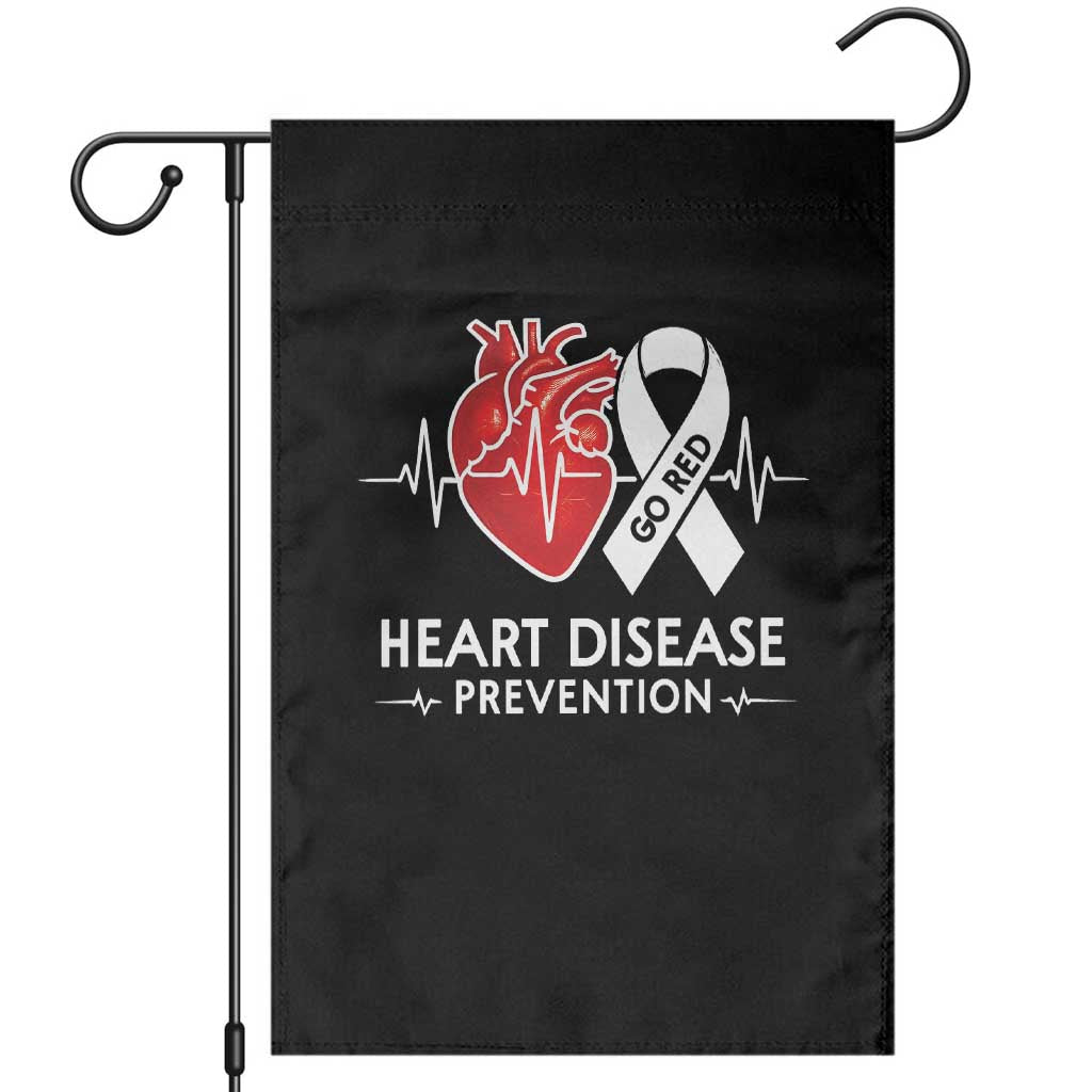 Go Red Heart Disease Prevention Garden Flag Heartbeat CHD Wear Red February Month