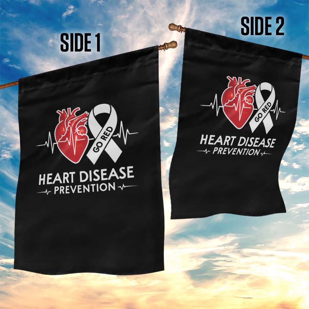 Go Red Heart Disease Prevention Garden Flag Heartbeat CHD Wear Red February Month
