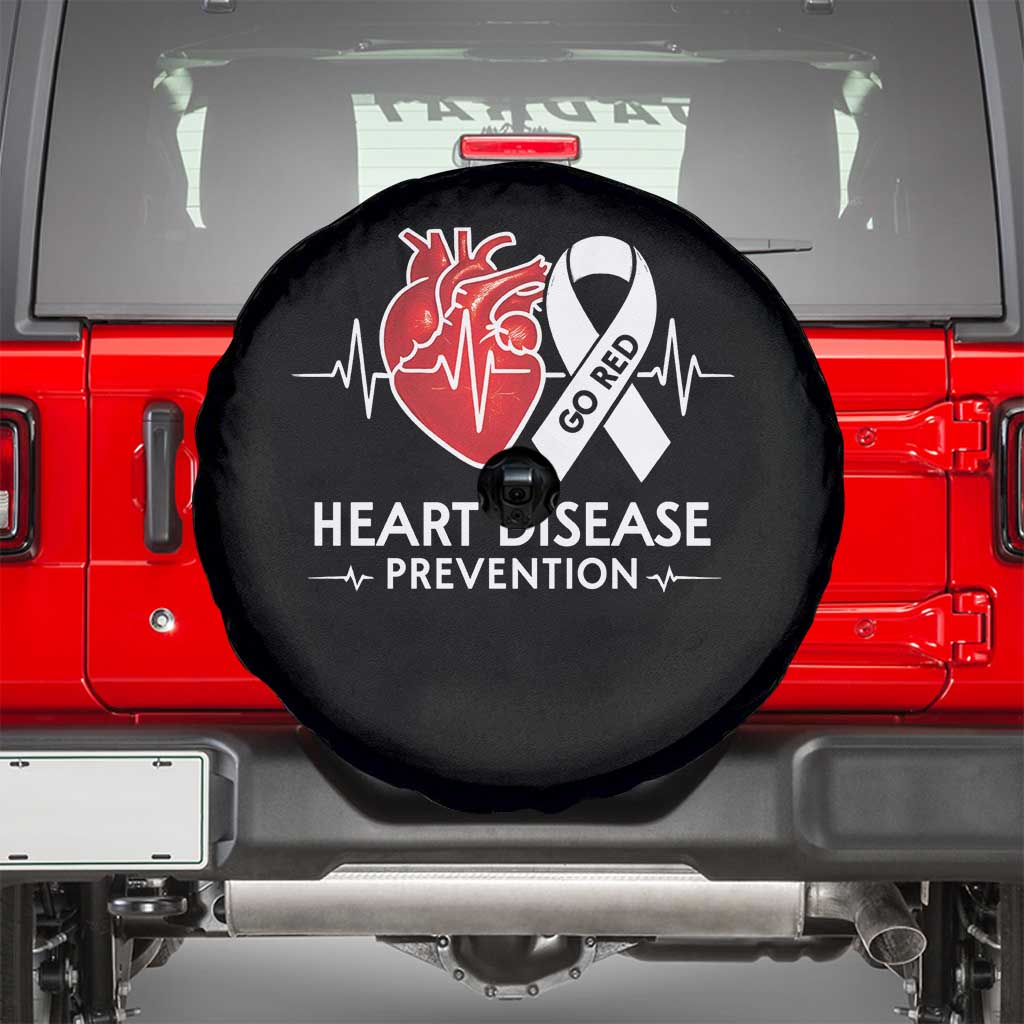 Go Red Heart Disease Prevention Spare Tire Cover Heartbeat CHD Wear Red February Month