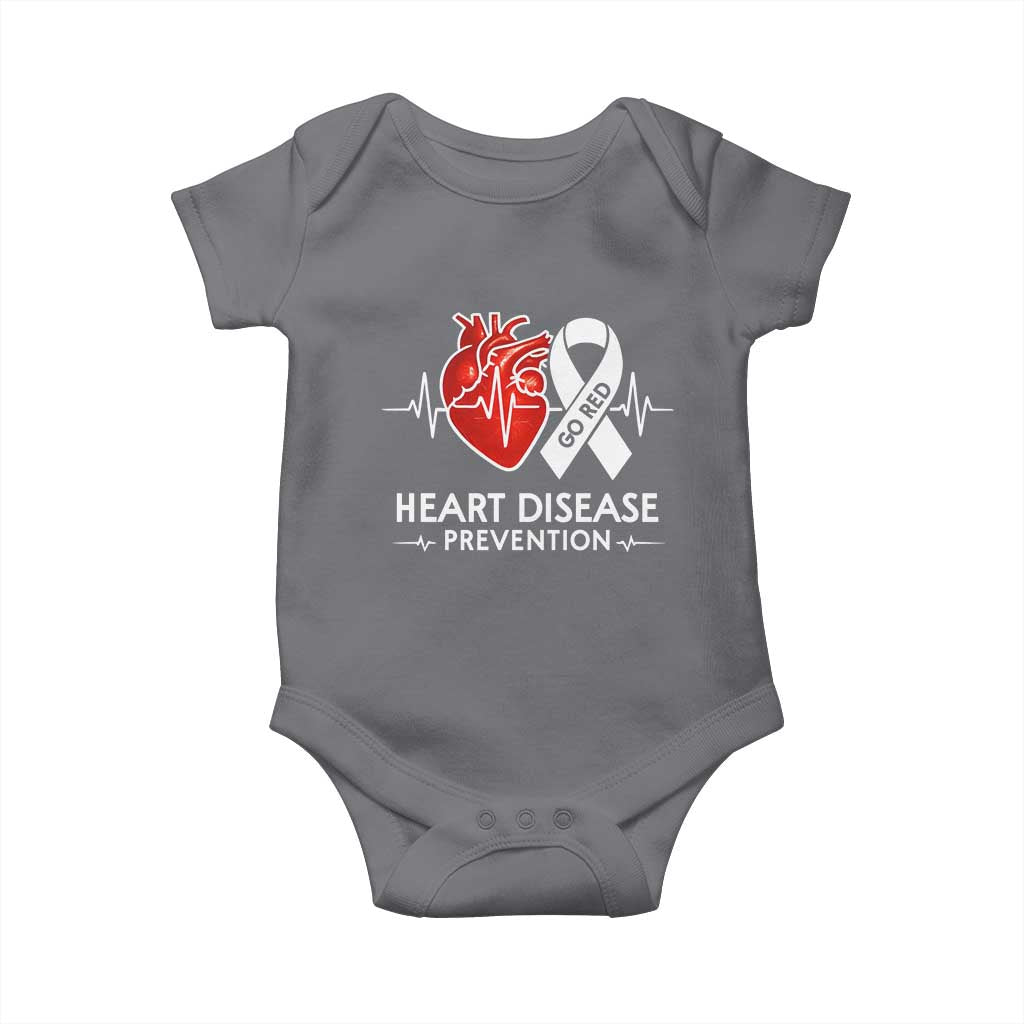 Go Red Heart Disease Prevention Baby Onesie Heartbeat CHD Wear Red February Month