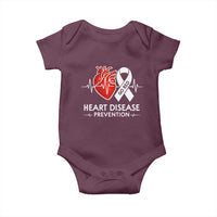 Go Red Heart Disease Prevention Baby Onesie Heartbeat CHD Wear Red February Month