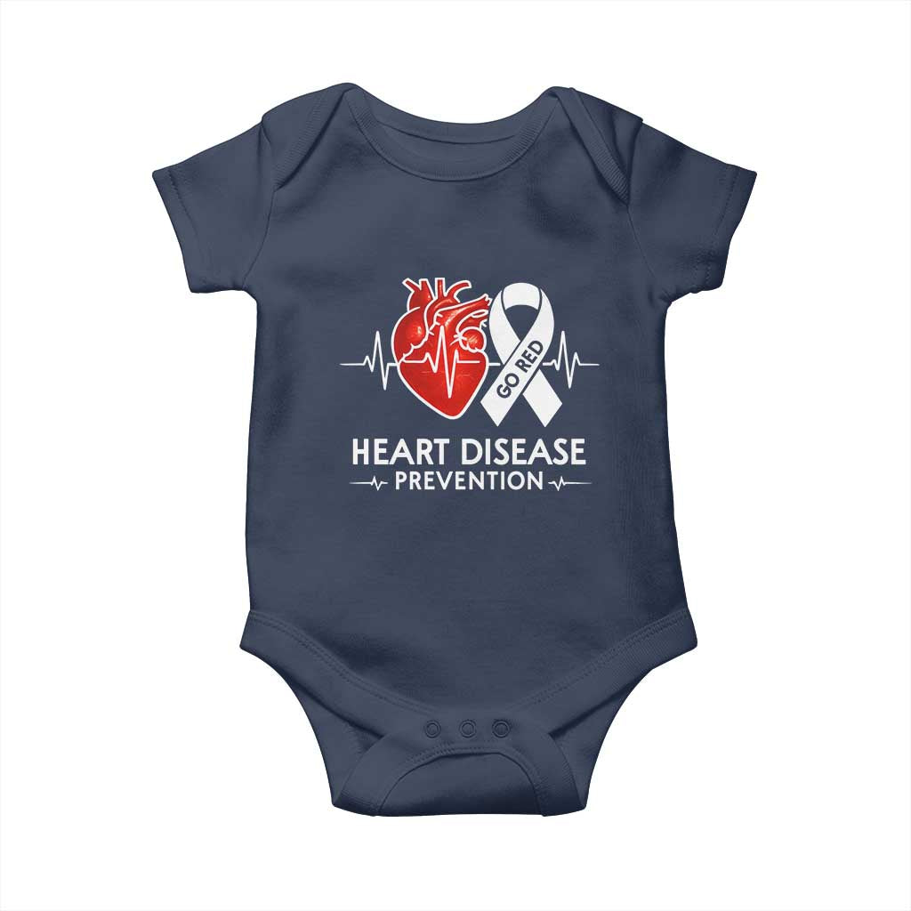 Go Red Heart Disease Prevention Baby Onesie Heartbeat CHD Wear Red February Month