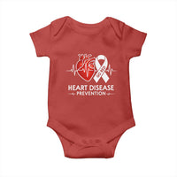 Go Red Heart Disease Prevention Baby Onesie Heartbeat CHD Wear Red February Month
