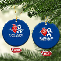 Go Red Heart Disease Prevention Ceramic Ornament Heartbeat CHD Wear Red February Month