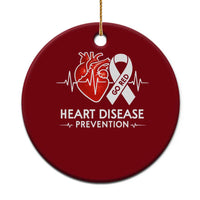 Go Red Heart Disease Prevention Ceramic Ornament Heartbeat CHD Wear Red February Month