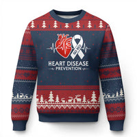 Go Red Heart Disease Prevention Ugly Christmas Sweater Heartbeat CHD Wear Red February Month