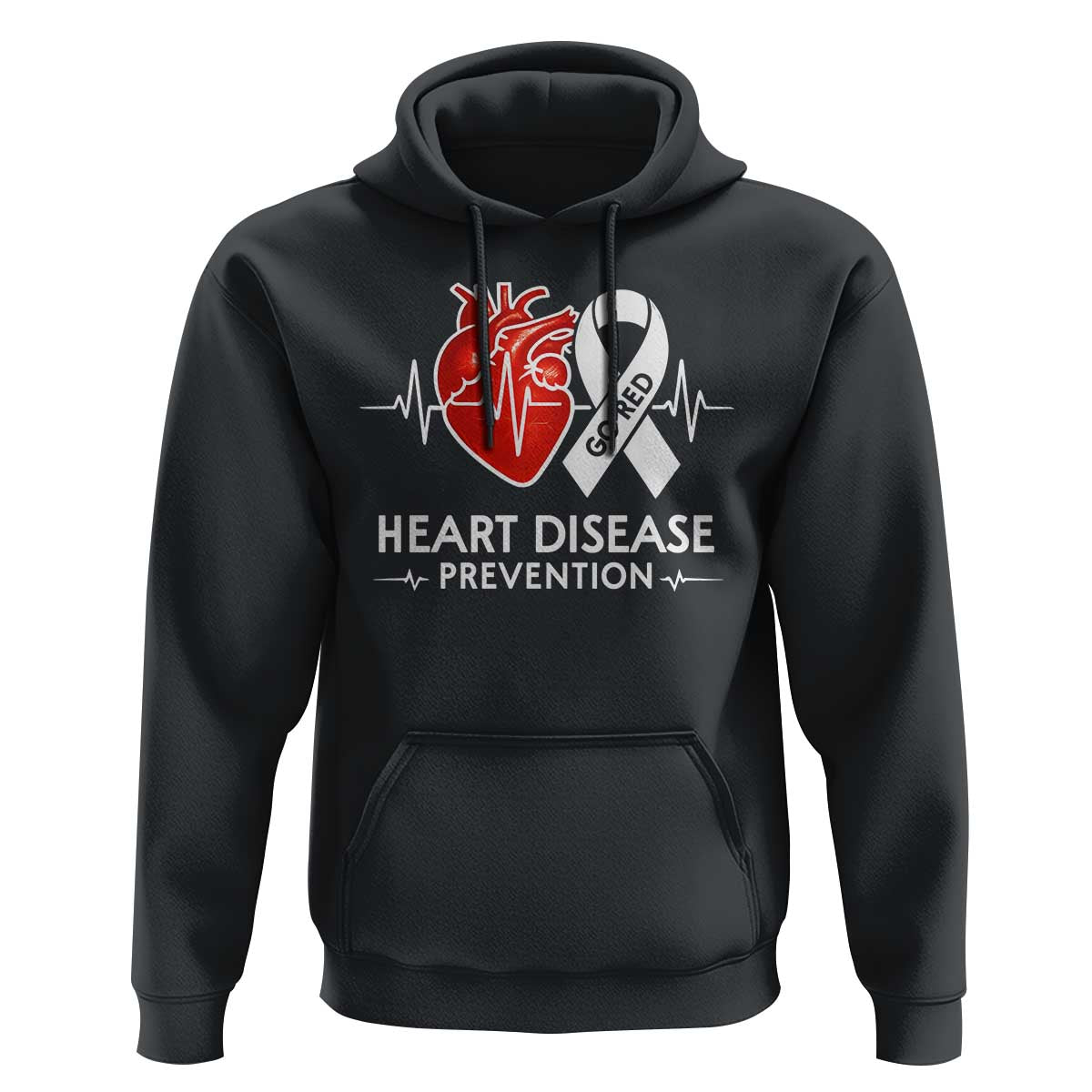 Go Red Heart Disease Prevention Hoodie Heartbeat CHD Wear Red February Month