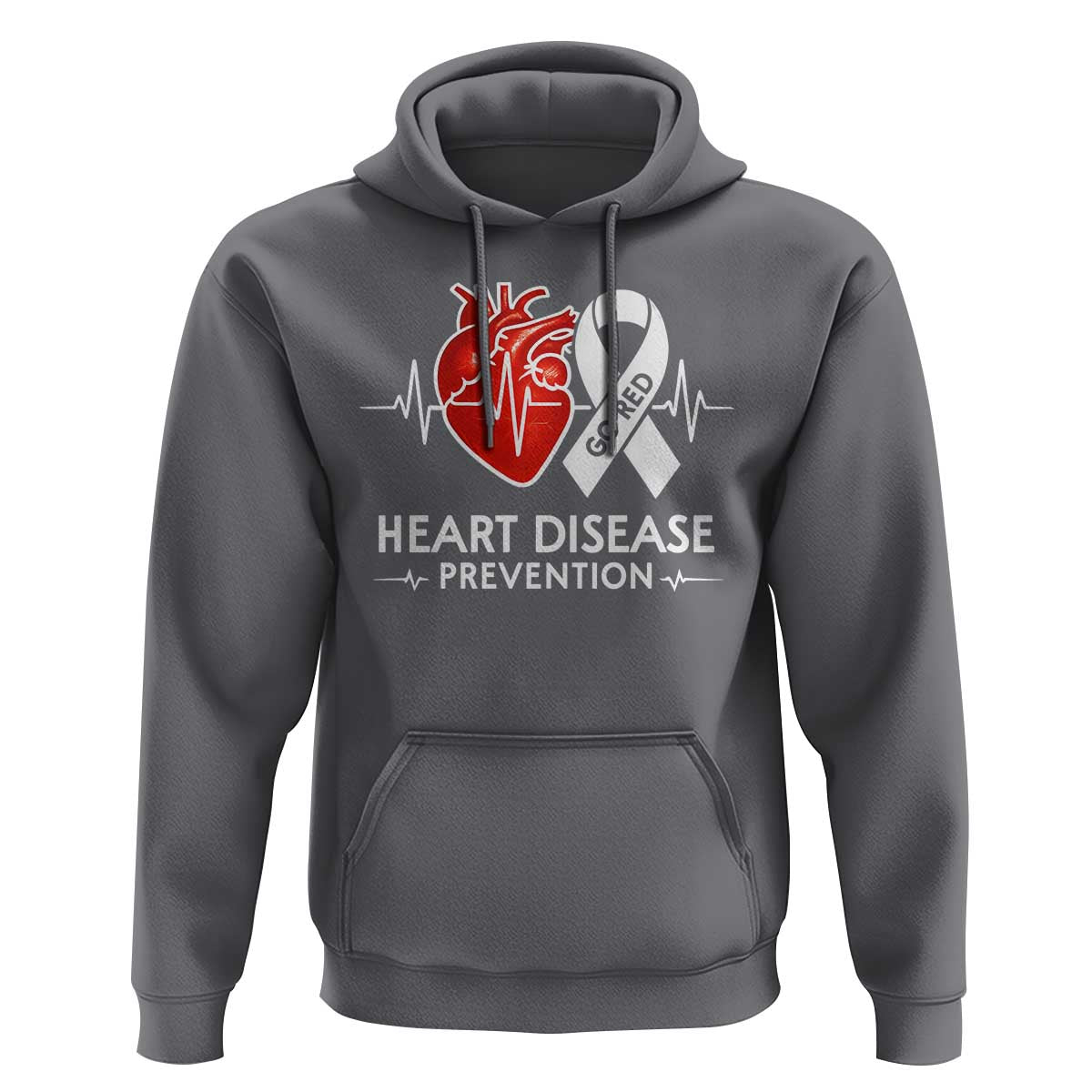 Go Red Heart Disease Prevention Hoodie Heartbeat CHD Wear Red February Month
