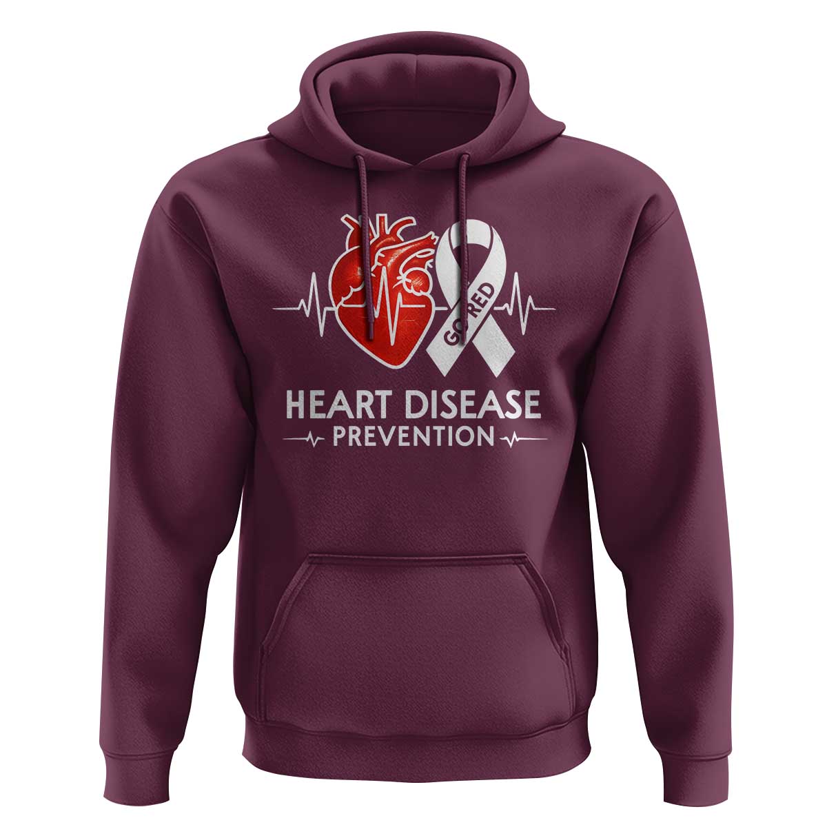Go Red Heart Disease Prevention Hoodie Heartbeat CHD Wear Red February Month