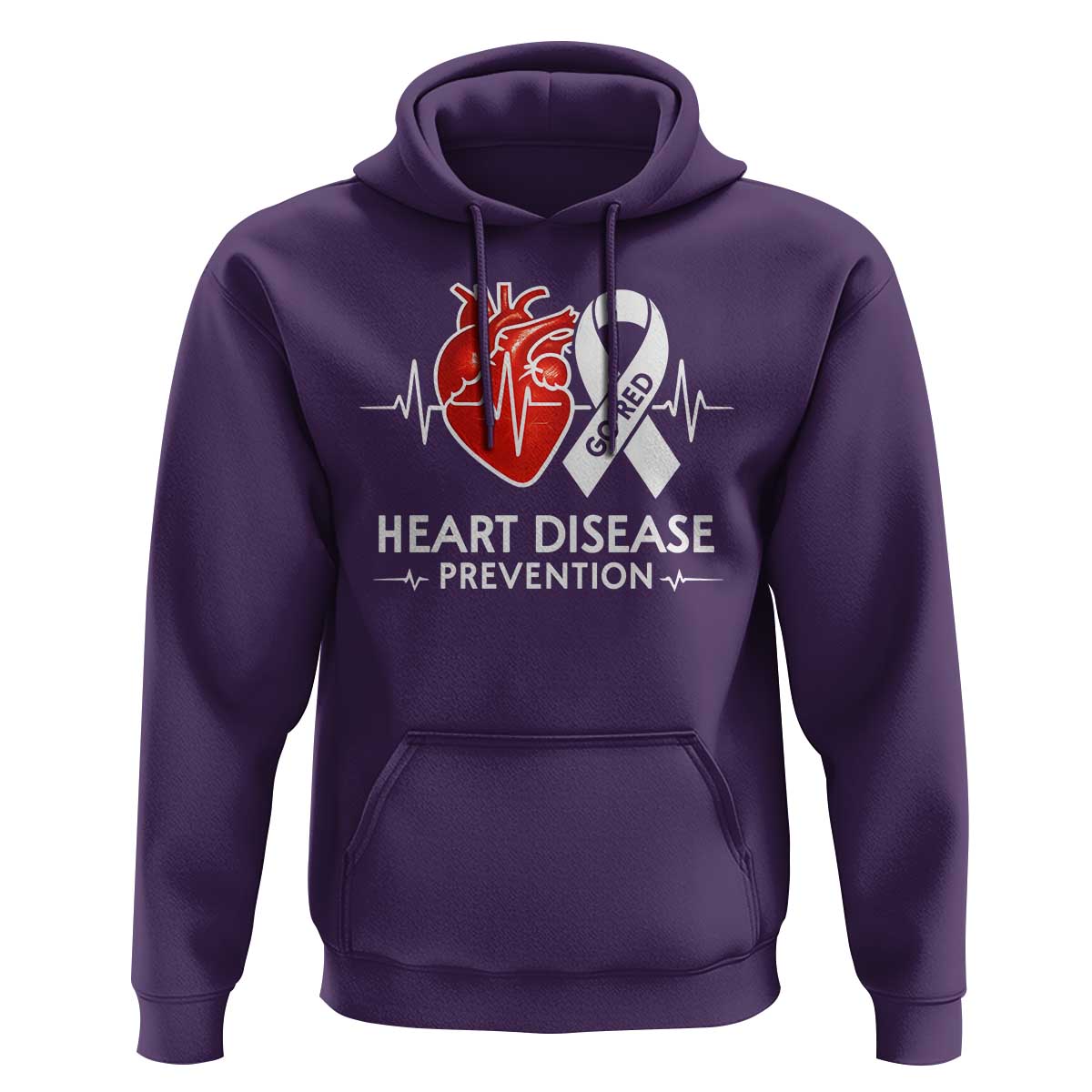 Go Red Heart Disease Prevention Hoodie Heartbeat CHD Wear Red February Month