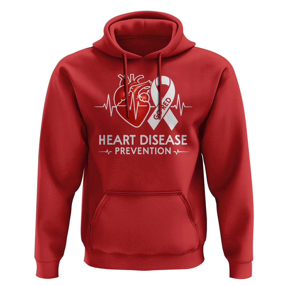 Go Red Heart Disease Prevention Hoodie Heartbeat CHD Wear Red February Month