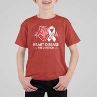 Go Red Heart Disease Prevention T Shirt For Kid Heartbeat CHD Wear Red February Month