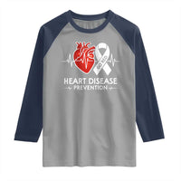 Go Red Heart Disease Prevention Raglan Shirt Heartbeat CHD Wear Red February Month