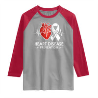 Go Red Heart Disease Prevention Raglan Shirt Heartbeat CHD Wear Red February Month