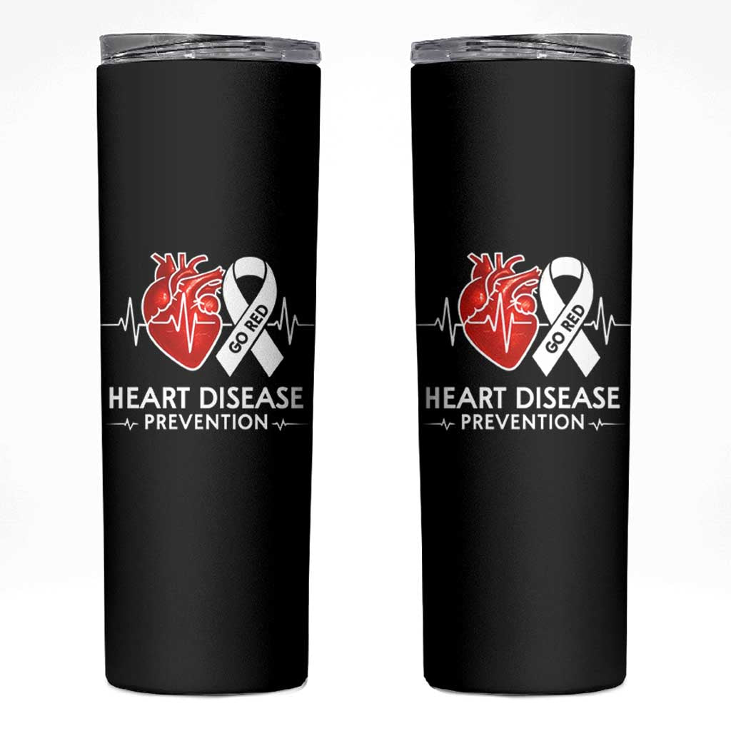 Go Red Heart Disease Prevention Skinny Tumbler Heartbeat CHD Wear Red February Month