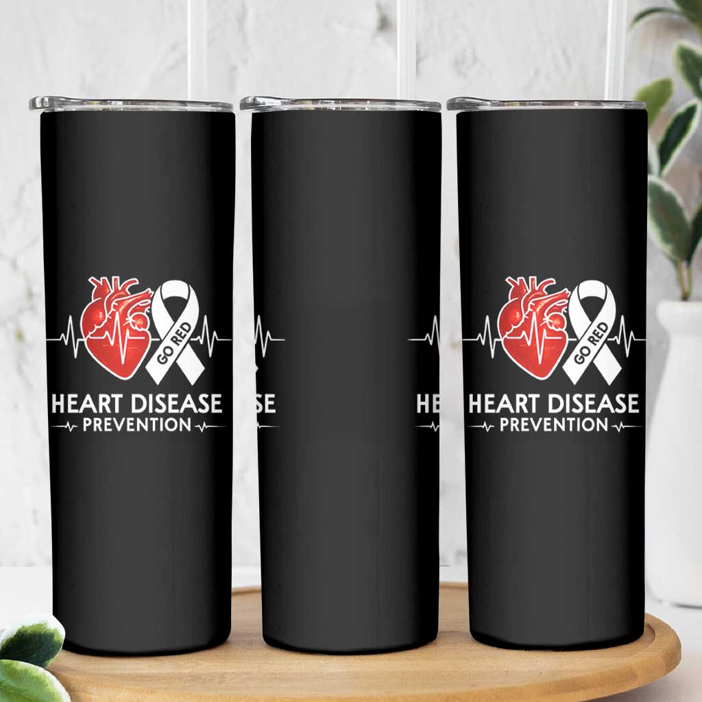 Go Red Heart Disease Prevention Skinny Tumbler Heartbeat CHD Wear Red February Month