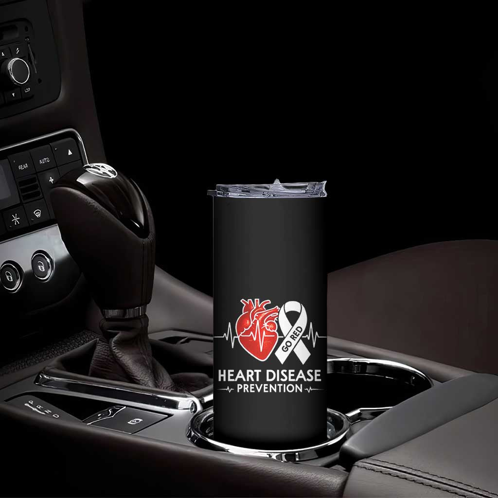 Go Red Heart Disease Prevention Skinny Tumbler Heartbeat CHD Wear Red February Month