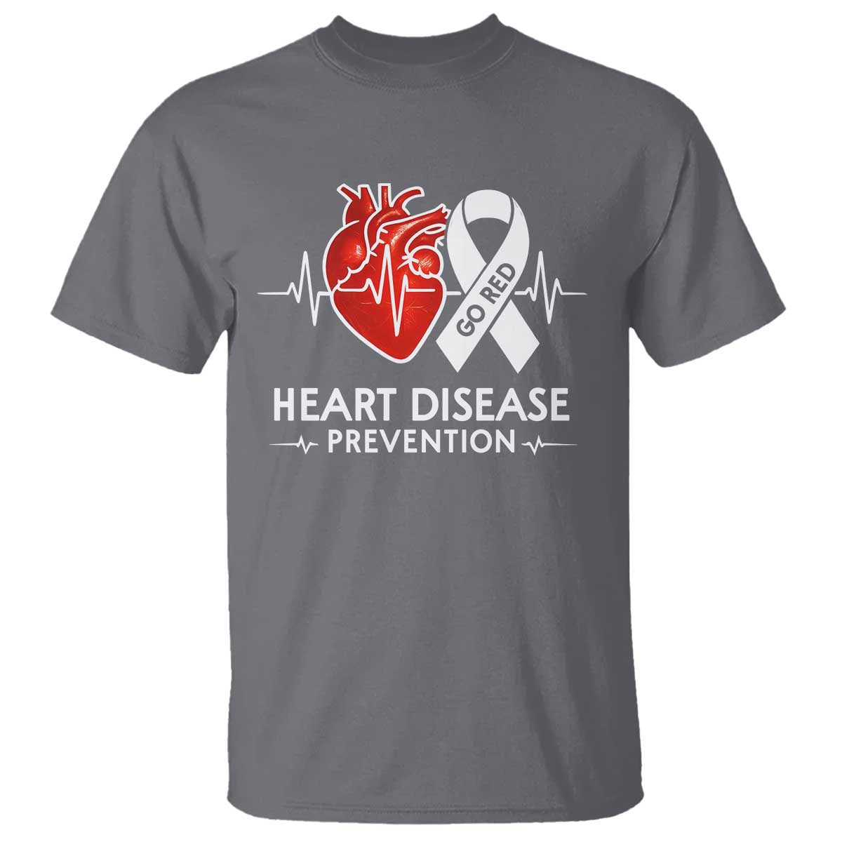 Go Red Heart Disease Prevention T Shirt Heartbeat CHD Wear Red February Month