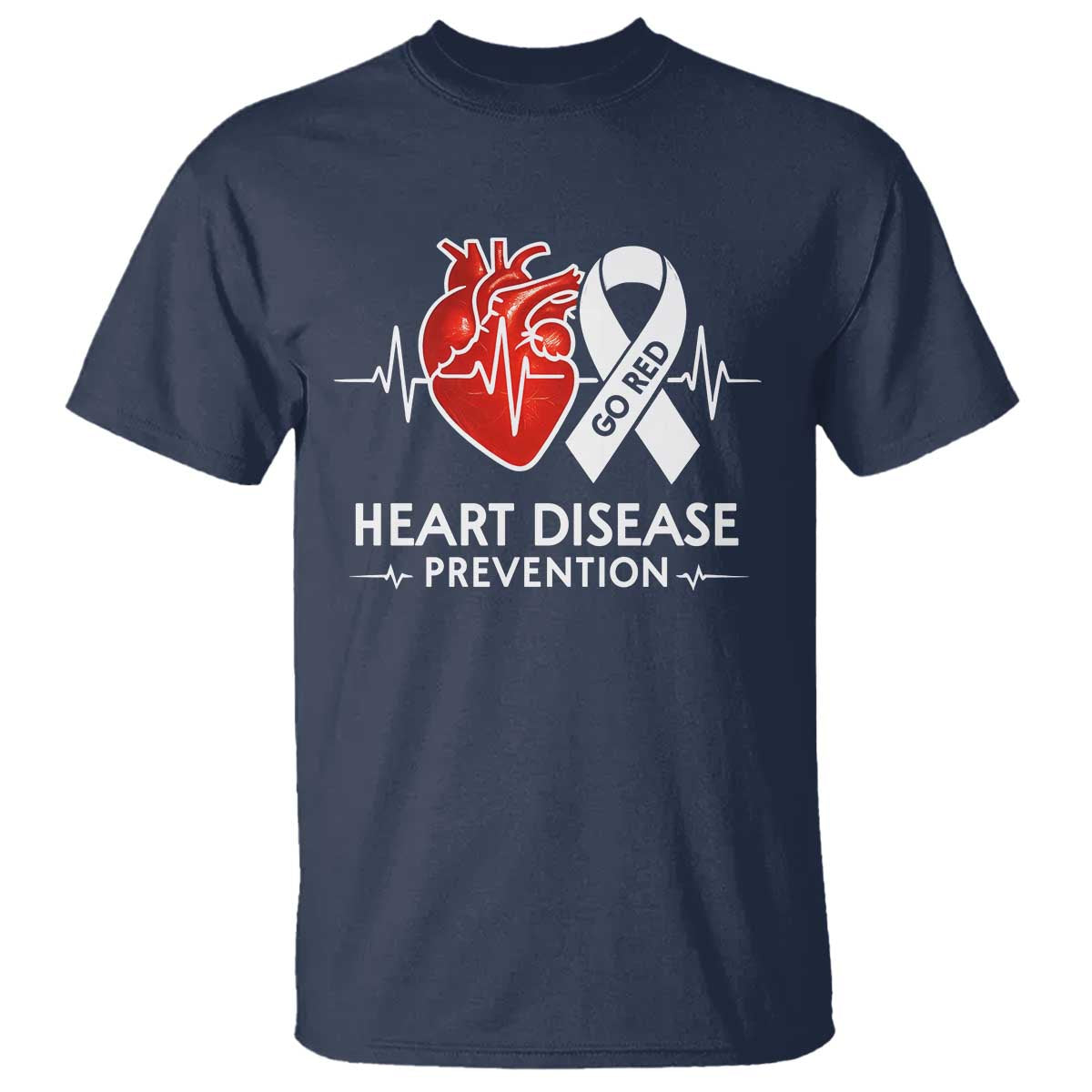 Go Red Heart Disease Prevention T Shirt Heartbeat CHD Wear Red February Month