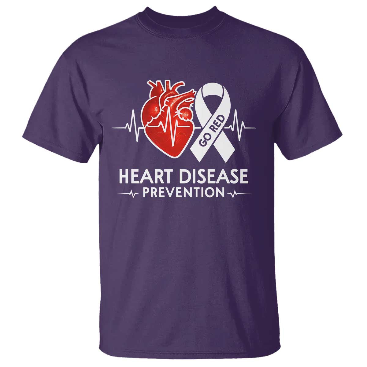 Go Red Heart Disease Prevention T Shirt Heartbeat CHD Wear Red February Month