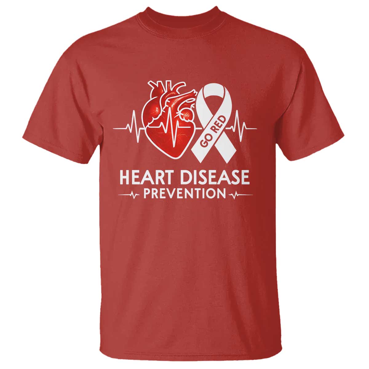 Go Red Heart Disease Prevention T Shirt Heartbeat CHD Wear Red February Month