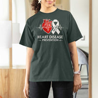 Go Red Heart Disease Prevention T Shirt For Women Heartbeat CHD Wear Red February Month