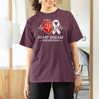 Go Red Heart Disease Prevention T Shirt For Women Heartbeat CHD Wear Red February Month