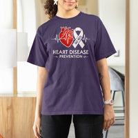 Go Red Heart Disease Prevention T Shirt For Women Heartbeat CHD Wear Red February Month