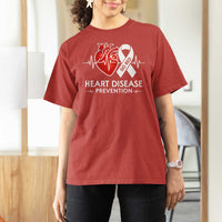 Go Red Heart Disease Prevention T Shirt For Women Heartbeat CHD Wear Red February Month