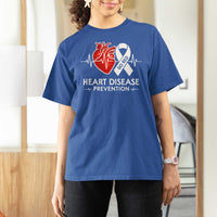 Go Red Heart Disease Prevention T Shirt For Women Heartbeat CHD Wear Red February Month