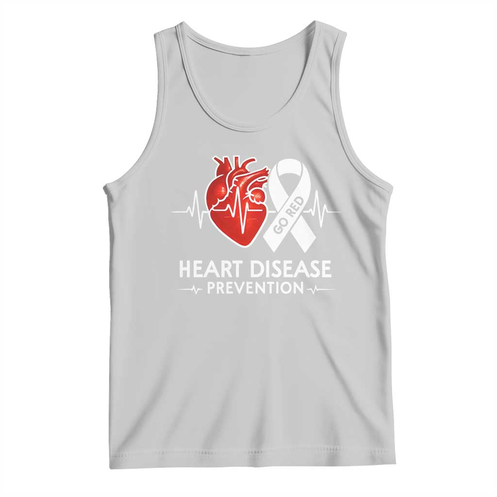 Go Red Heart Disease Prevention Tank Top Heartbeat CHD Wear Red February Month