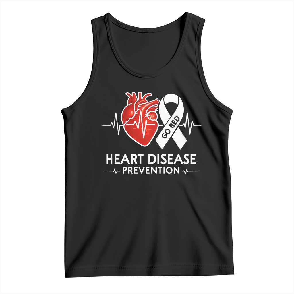 Go Red Heart Disease Prevention Tank Top Heartbeat CHD Wear Red February Month