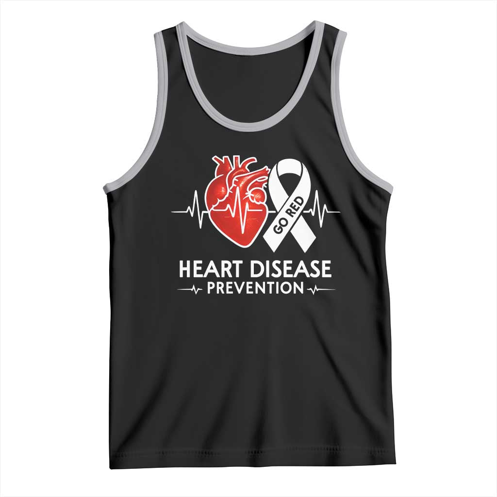 Go Red Heart Disease Prevention Tank Top Heartbeat CHD Wear Red February Month