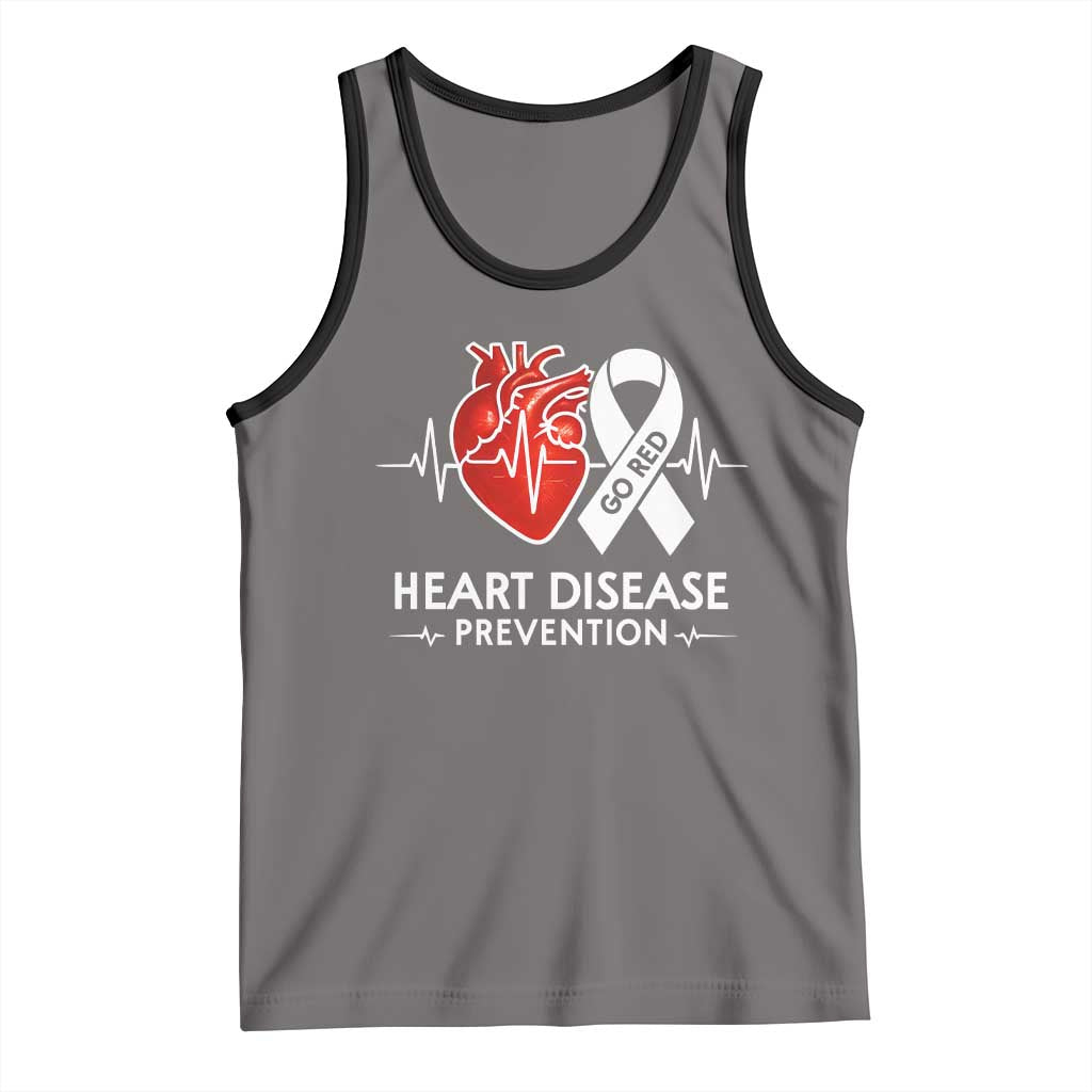Go Red Heart Disease Prevention Tank Top Heartbeat CHD Wear Red February Month