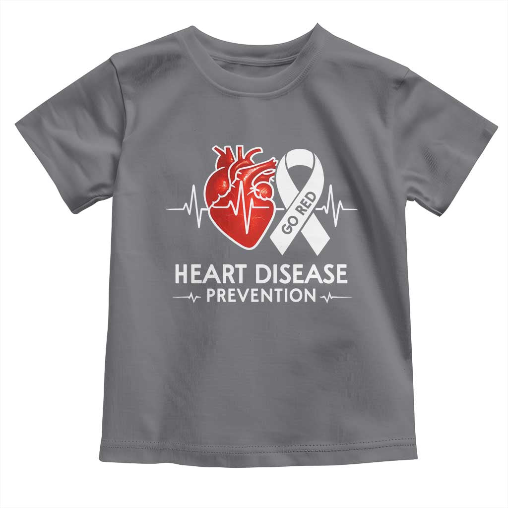 Go Red Heart Disease Prevention Toddler T Shirt Heartbeat CHD Wear Red February Month