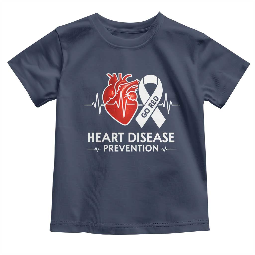Go Red Heart Disease Prevention Toddler T Shirt Heartbeat CHD Wear Red February Month
