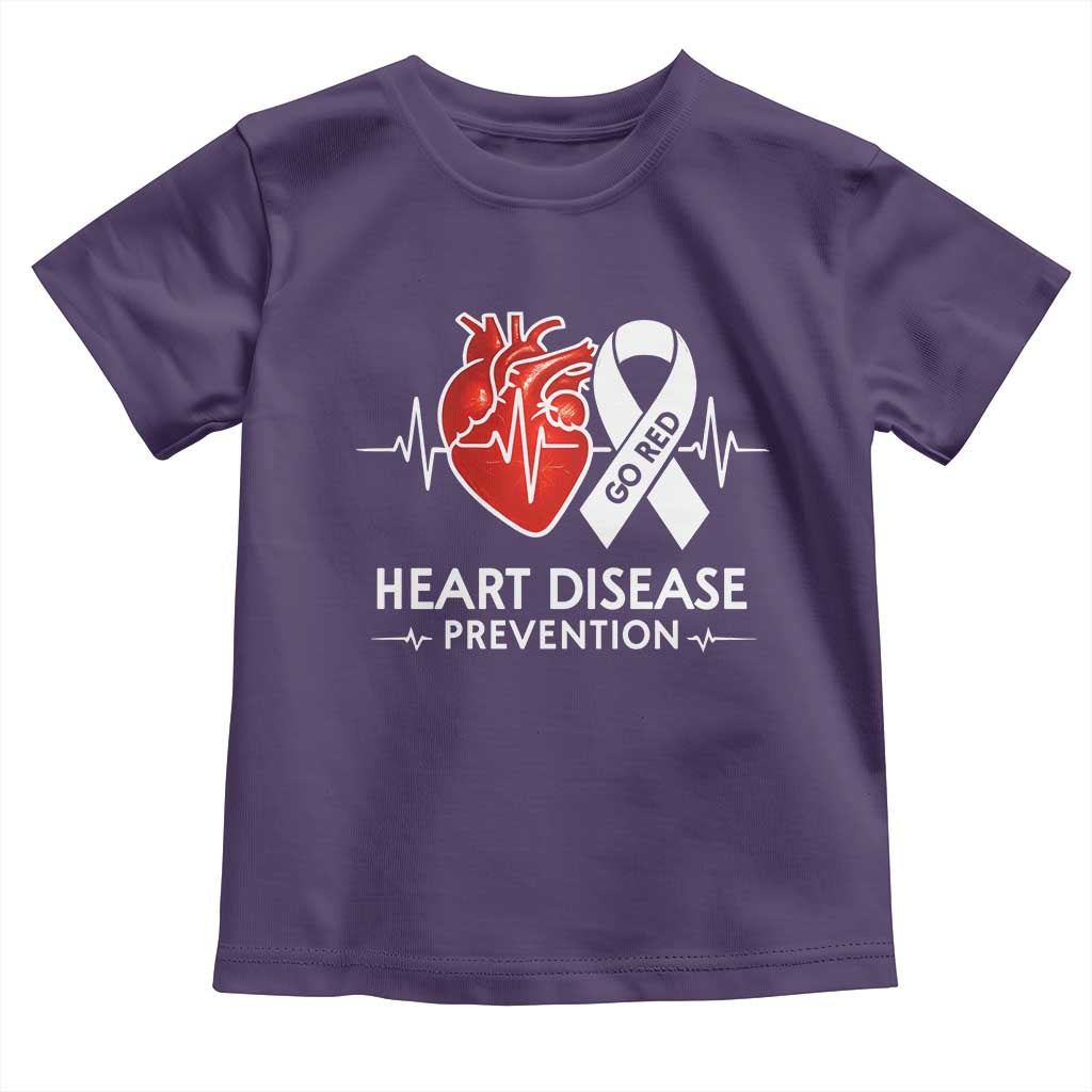 Go Red Heart Disease Prevention Toddler T Shirt Heartbeat CHD Wear Red February Month