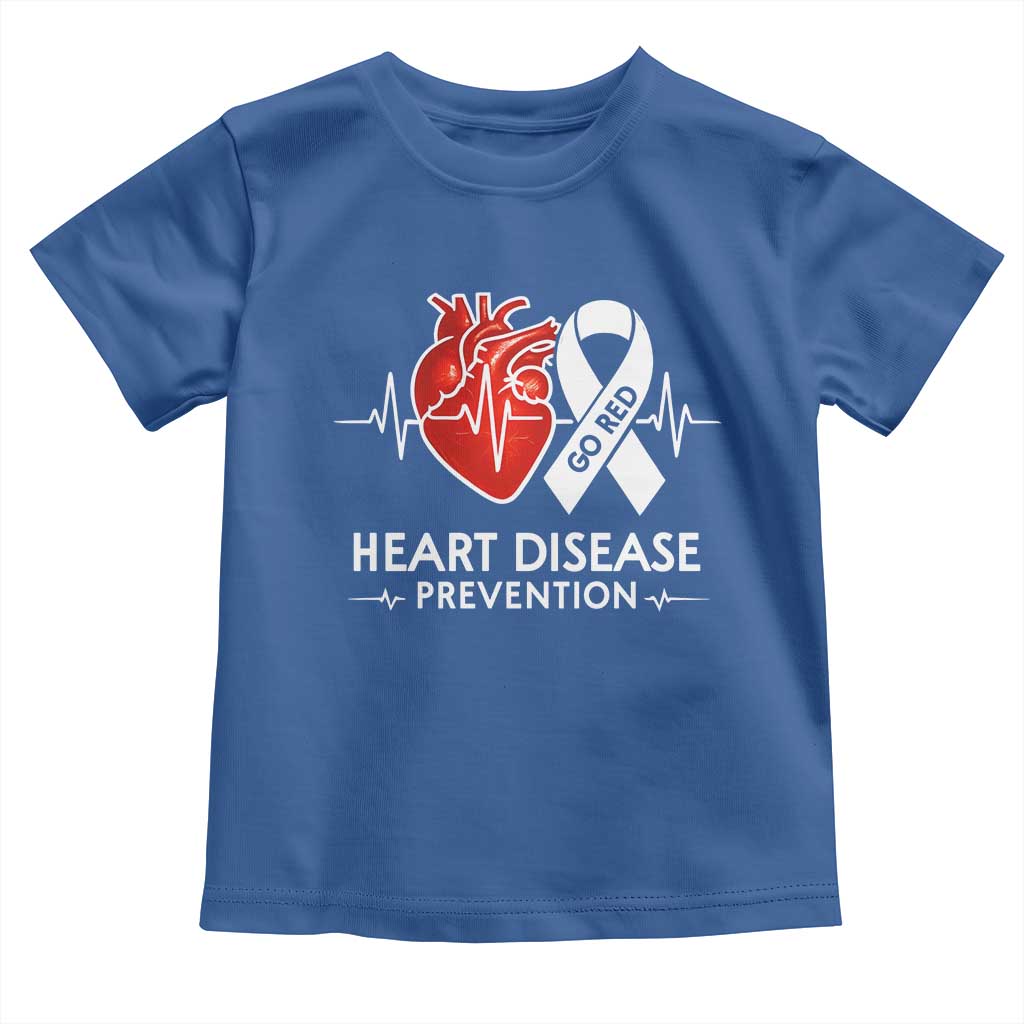 Go Red Heart Disease Prevention Toddler T Shirt Heartbeat CHD Wear Red February Month