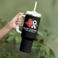 Go Red Heart Disease Prevention Tumbler With Handle Heartbeat CHD Wear Red February Month
