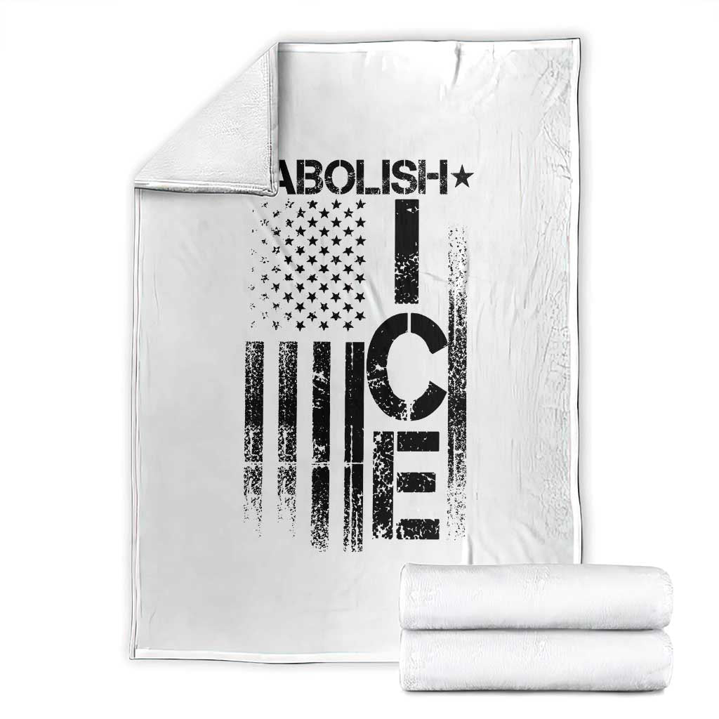 Abolish ICE Throw Blanket Vintage American Flag