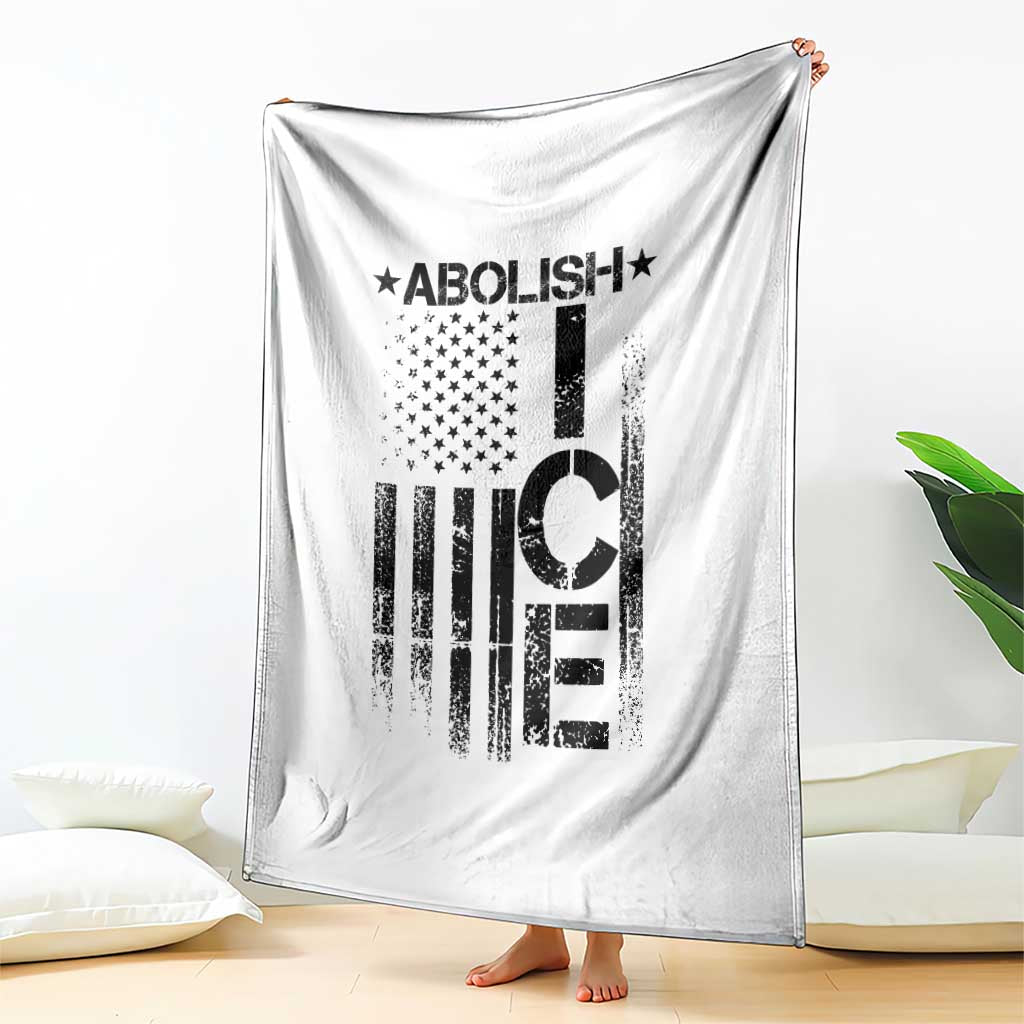 Abolish ICE Throw Blanket Vintage American Flag