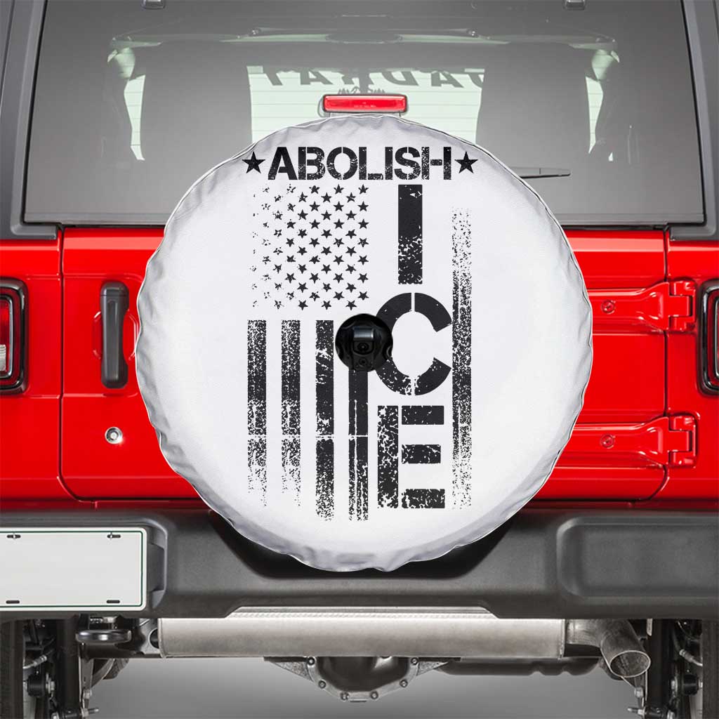 Abolish ICE Spare Tire Cover Vintage American Flag