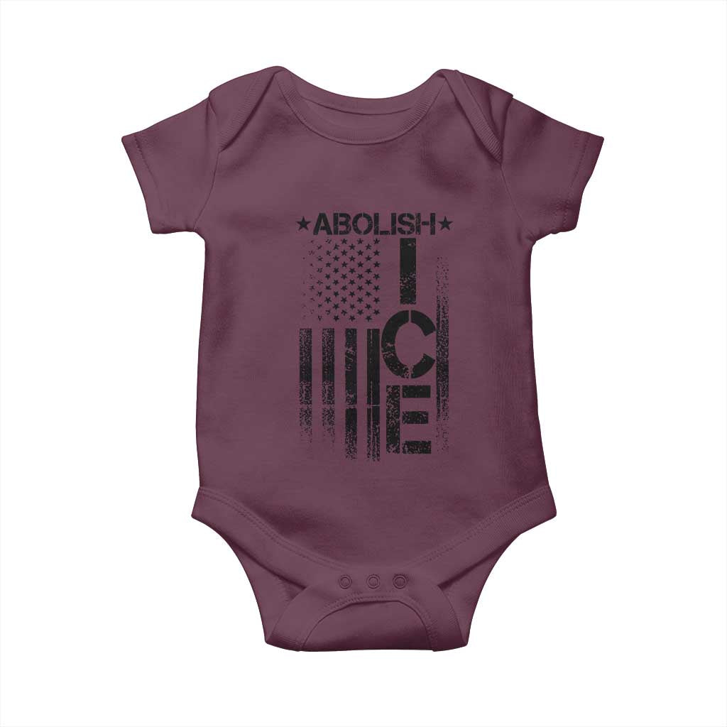 Abolish ICE Baby Onesie Vintage American Flag