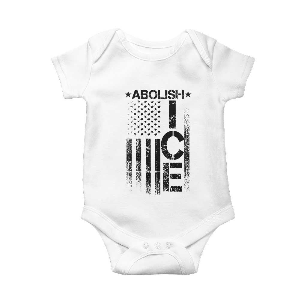 Abolish ICE Baby Onesie Vintage American Flag